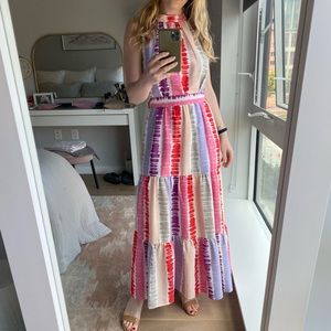 Summer wedding tiered maxi dress